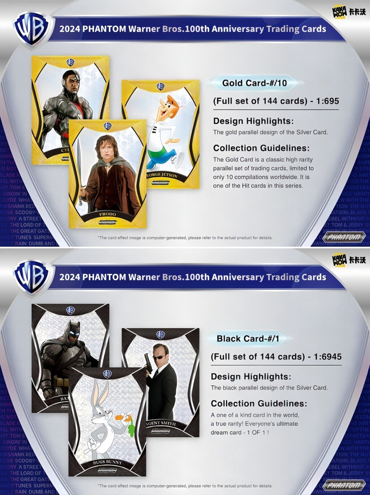 [Limited Box] Kakawow 2024 PHANTOM Warner Bros 100th Anniversary Trading Cards