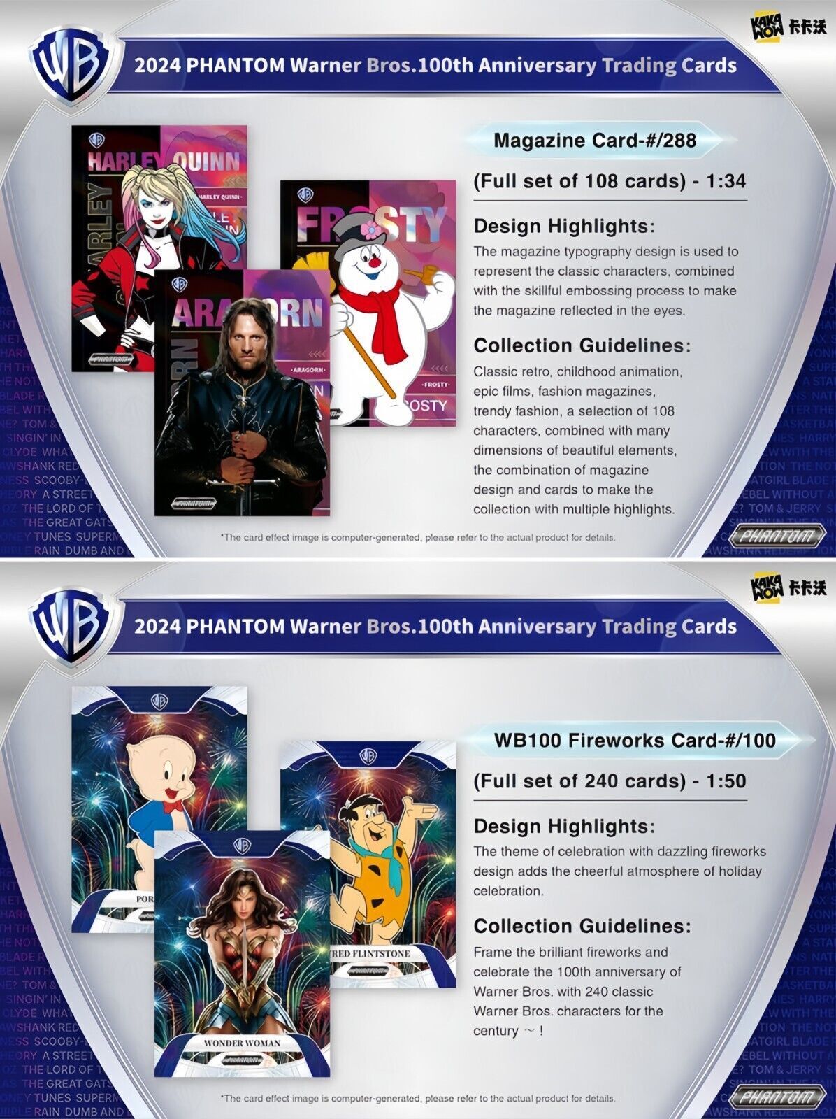 [Limited Box] Kakawow 2024 PHANTOM Warner Bros 100th Anniversary Trading Cards