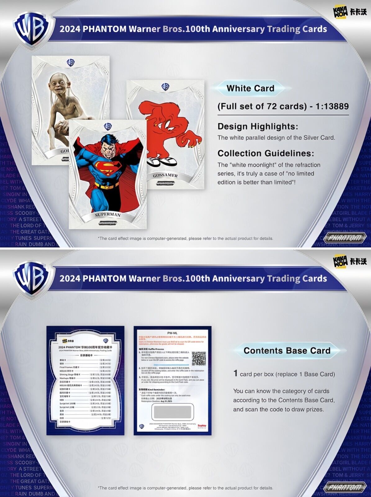 [Limited Box] Kakawow 2024 PHANTOM Warner Bros 100th Anniversary Trading Cards